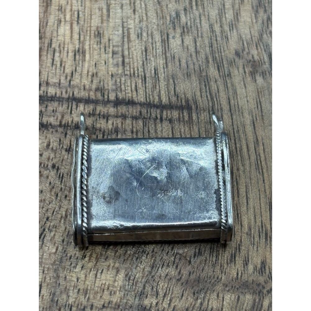 Vintage Sterling Silver Prayer Amulet Pill Box Pendant Filigree 6.2g - Picture 4 of 8
